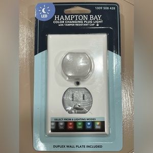 LED Hampton Bay Color Changing Plug Light with Tamper Resistant Cap